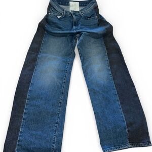 MOTHER Two-Tone Blue Relaxed Jeans